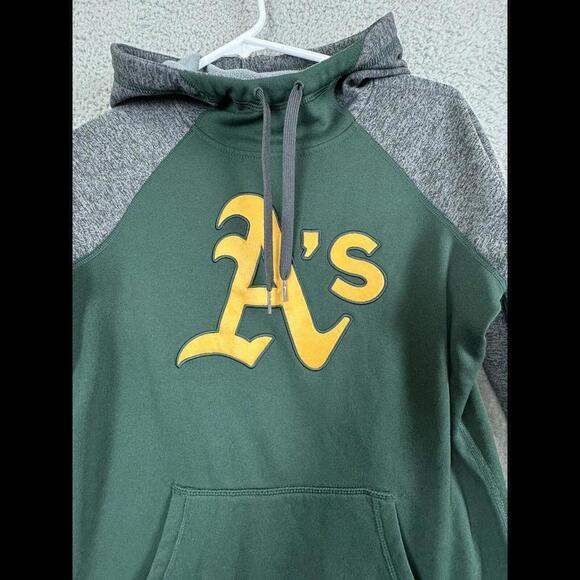 Nike Oakland Athletics As Womens SP Green Gray Pullover Logo Baseball Hoodie - Picture 2 of 11